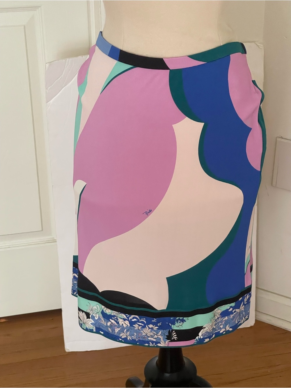 Emilio Pucci Printed Stretch Jersey Mini Skirt 44/10 NWT